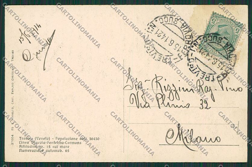 Treviso Città cartolina ZC1376 – retro