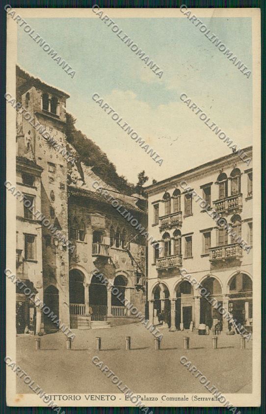 Treviso Vittorio Veneto Ex Palazzo Comunale PIEGA cartolina ZC1625 – fronte