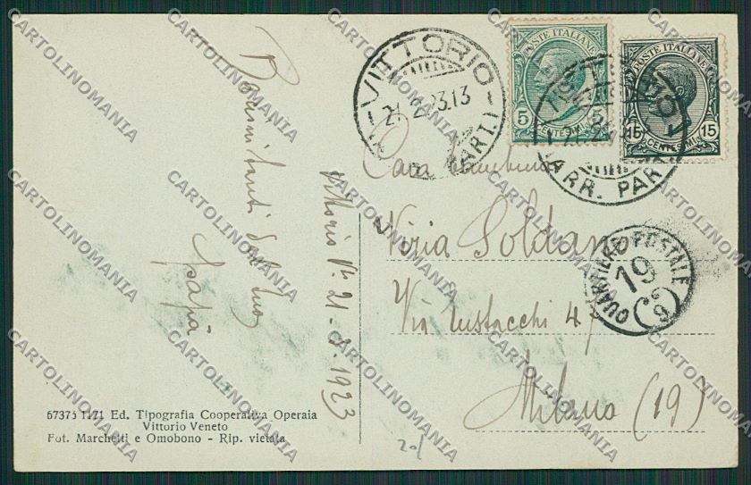 Treviso Vittorio Veneto Oratorio San Rocco cartolina ZC1644 – retro