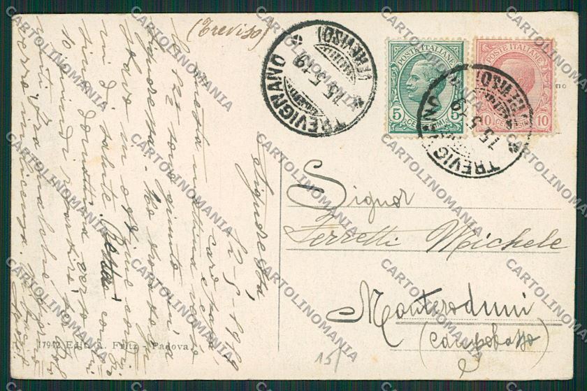 Treviso Cornuda PIEGHINA cartolina ZC1736 – retro