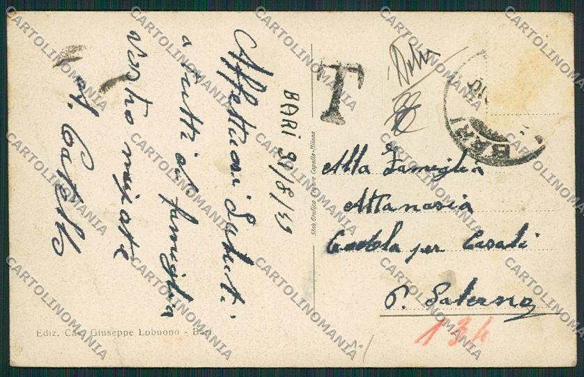 Bari Città Palazzo Poste e Telegrafi cartolina ZC1838 – retro