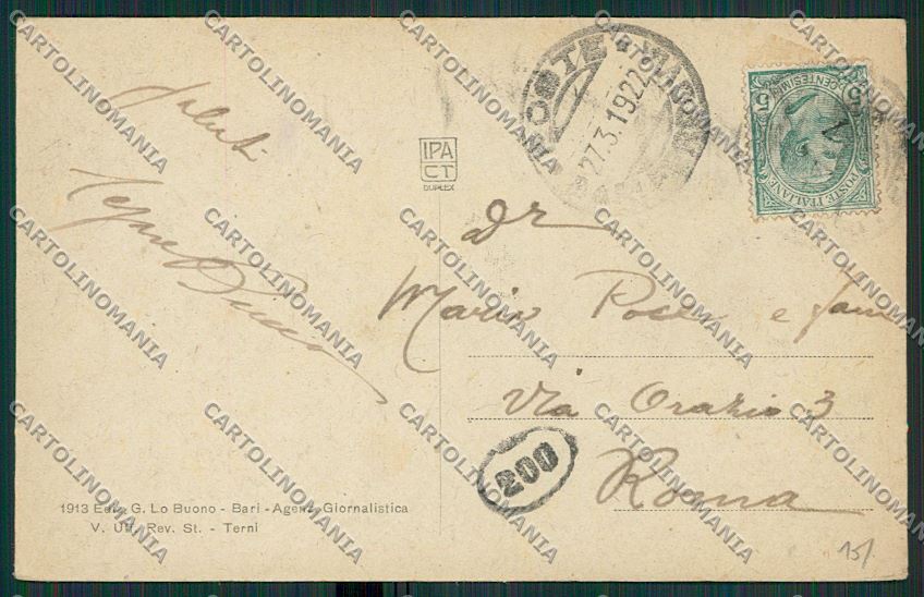 Bari Città cartolina ZC1908 – retro