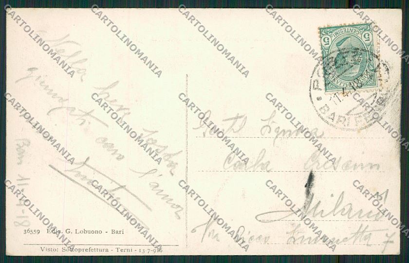 Bari Città cartolina ZC1928 – retro