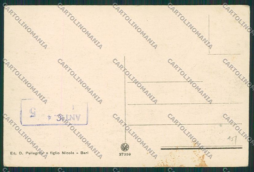 Bari Città Camera di Commercio Posta e Telegrafi cartolina ZC1949 – retro