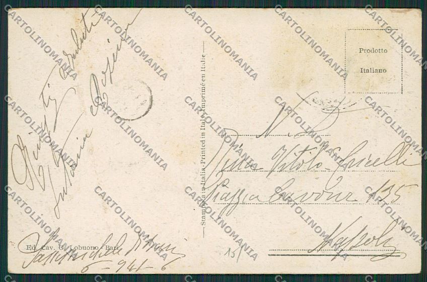 Bari Città Palazzo di Città Palazzo del Governo PIEGA cartolina ZC1976 – retro