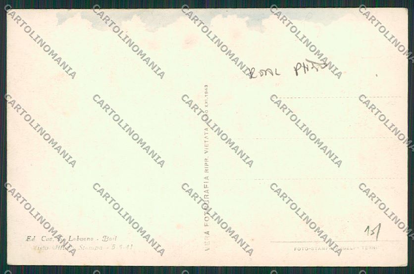 Bari Città Foto cartolina ZC1992 – retro