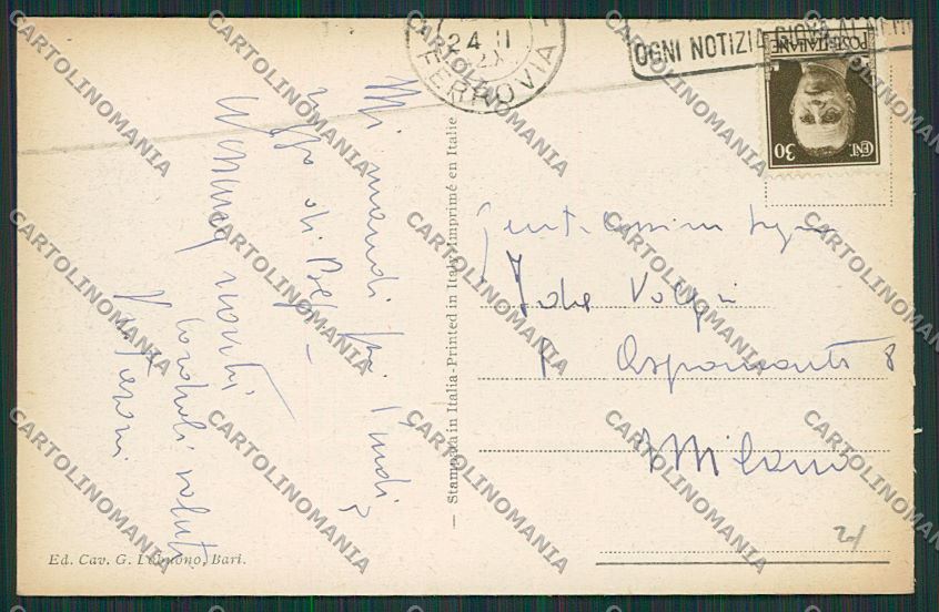 Bari Città Palazzo del Governo cartolina ZC2040 – retro
