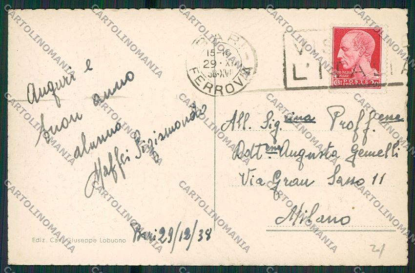 Bari Città Palazzo dell'Aeronautica cartolina ZC2108 – retro