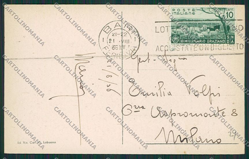 Bari Città Palazzo Opere Pubbliche cartolina ZC2111 – retro