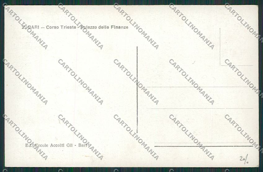 Bari Città Palazzo delle Finanze Foto cartolina ZC2133 – retro