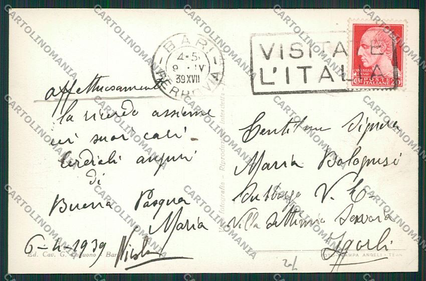 Bari Città Università Adriatica Benito Mussolini Foto cartolina ZC2154 – retro