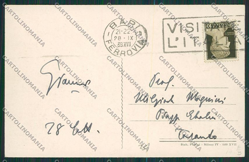 Bari Città Poste e Telegrafi cartolina ZC2169 – retro