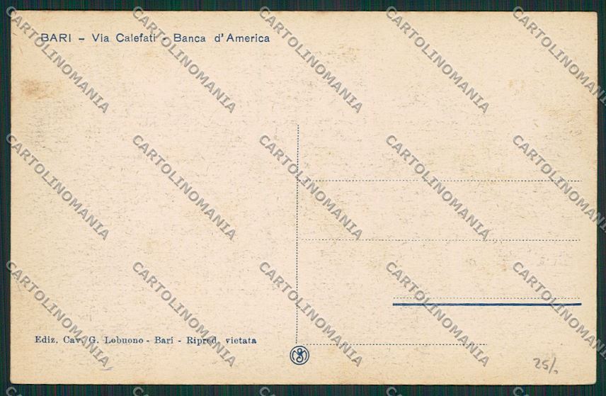 Bari Città Banca d'America cartolina ZC2195 – retro