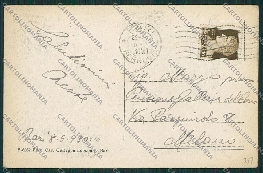 Bari Città cartolina ZC2196 – retro