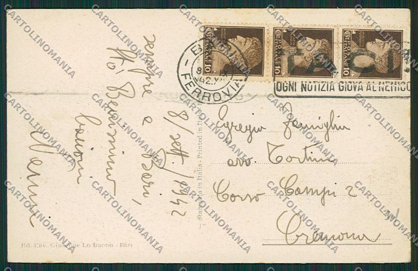 Bari Città cartolina ZC2207 – retro