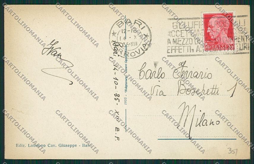 Bari Città Banca Commerciale cartolina ZC2234 – retro