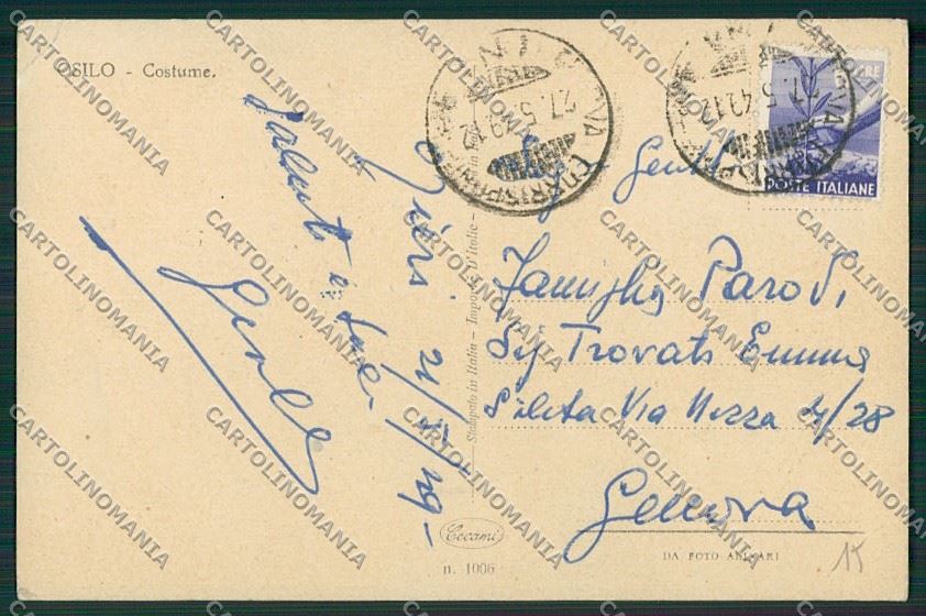 Sassari Osilo Costumi Sardi PIEGHINE cartolina ZC2352 – retro