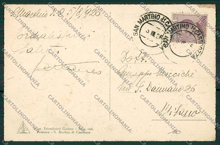 Trento San Martino di Castrozza cartolina ZC2431 – retro