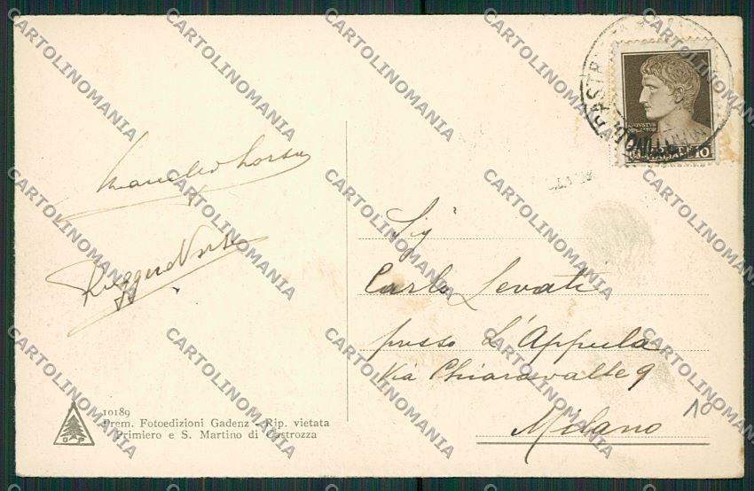 Trento San Martino di Castrozza cartolina ZC2433 – retro