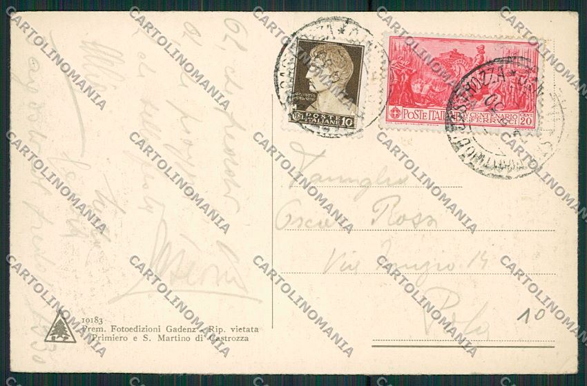 Trento San Martino di Castrozza cartolina ZC2434 – retro