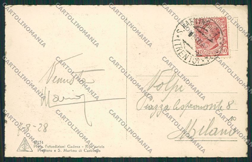 Trento San Martino di Castrozza cartolina ZC2437 – retro