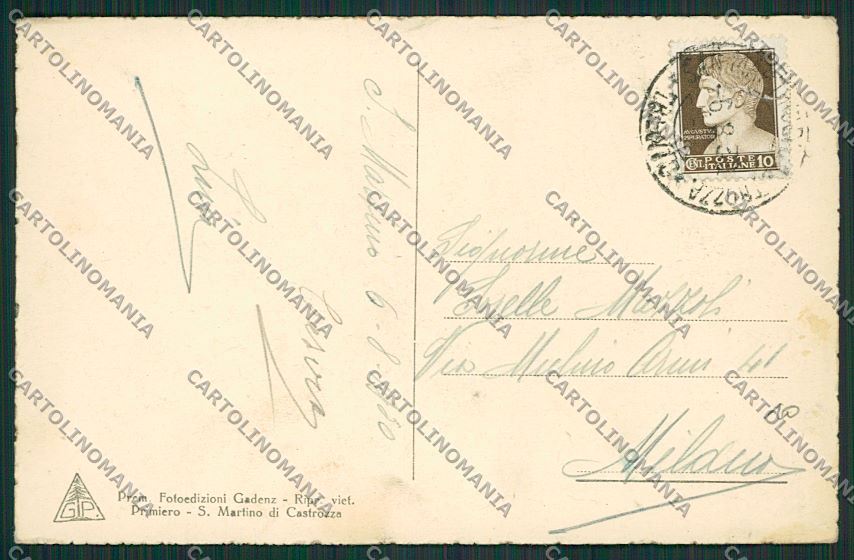 Trento San Martino di Castrozza cartolina ZC2443 – retro