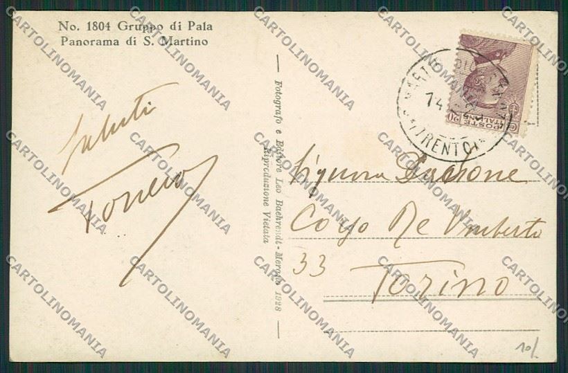Trento San Martino di Castrozza Foto cartolina ZC2465 – retro