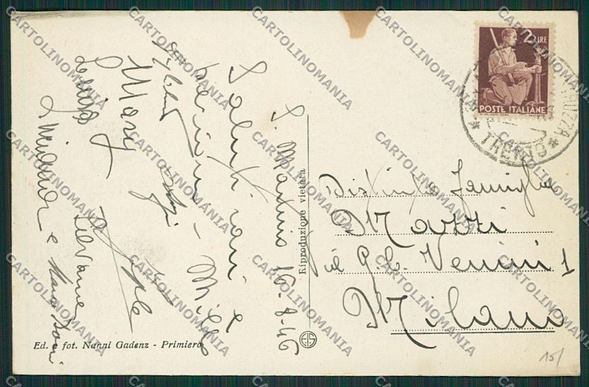 Trento San Martino di Castrozza MACCHIE cartolina ZC2476 – retro
