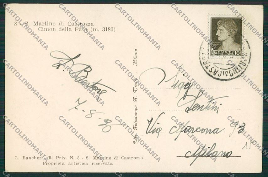 Trento San Martino di Castrozza PIEGA Foto cartolina ZC2478 – retro