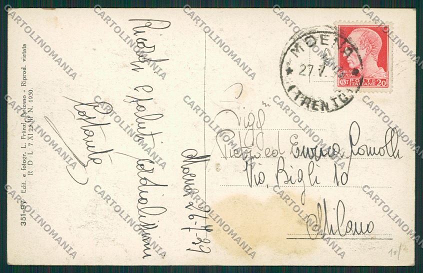 Trento Moena di Fiemme cartolina ZC2495 – retro