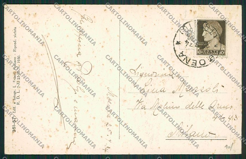 Trento Moena di Fiemme cartolina ZC2499 – retro