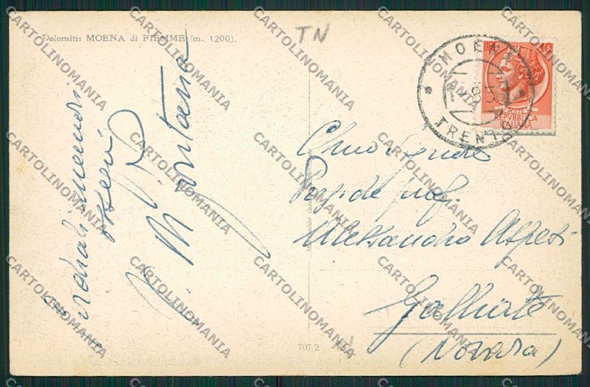 Trento Moena di Fiemme cartolina ZC2513 – retro