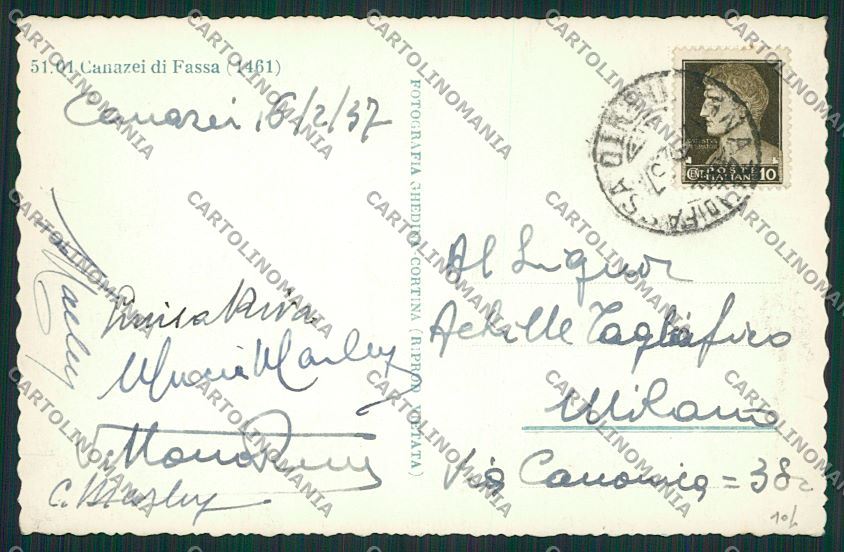 Trento Canazei Foto cartolina ZC2533 – retro
