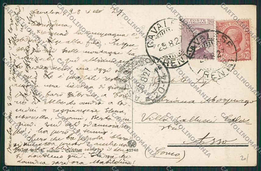 Trento Cavalese Carano cartolina ZC2577 – retro