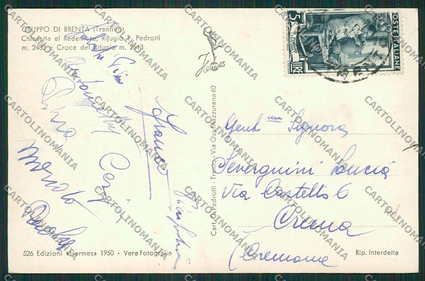 Trento San Lorenzo in Banale Rifugio Tommaso Pedrotti Foto cartolina ZC2761 – retro