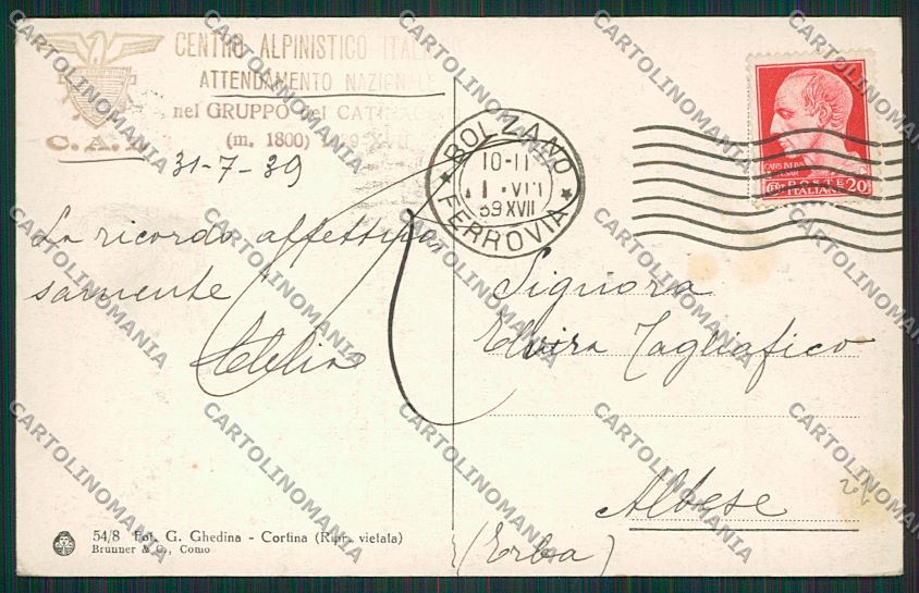 Trento Vigo di Fassa Rifugio Vajolet cartolina ZC2781 – retro