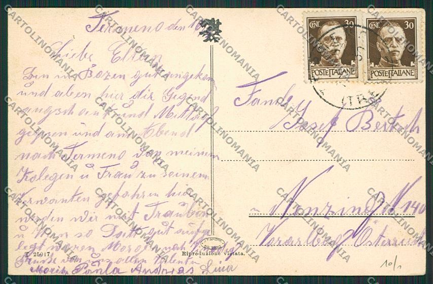 Trento Termeno PIEGA cartolina ZC2821 – retro