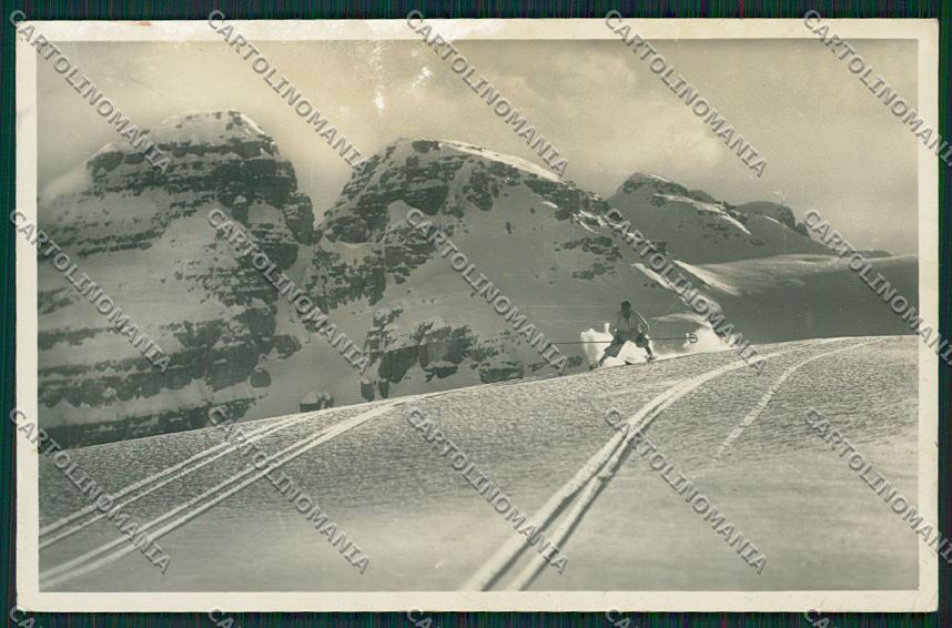 Trento Dolomiti di Brenta Discesa da Cima Roma Sci Foto cartolina ZC2866 – fronte