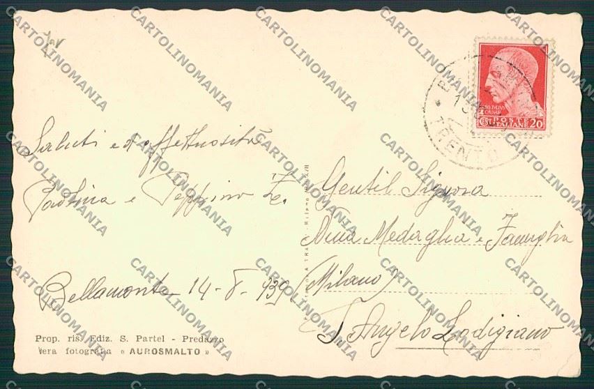 Trento Bellamonte Foto cartolina ZC2867 – retro