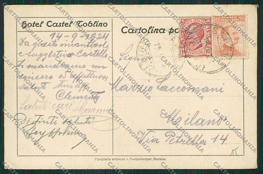 Trento Lago di Toblino Castel cartolina ZC2879 – retro
