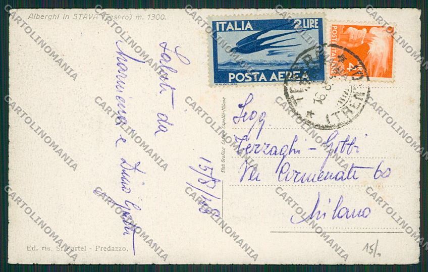 Trento Stava cartolina ZC2907 – retro