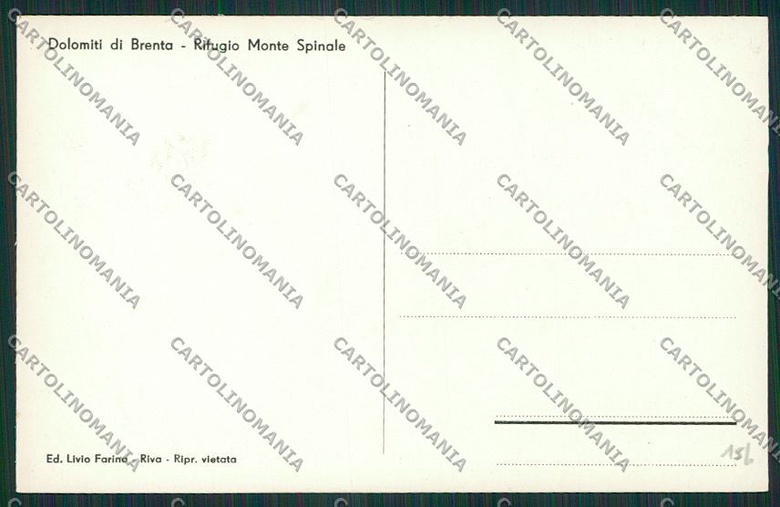 Trento Dolomiti di Brenta Rifugio Monte Spinale Foto cartolina ZC2927 – retro