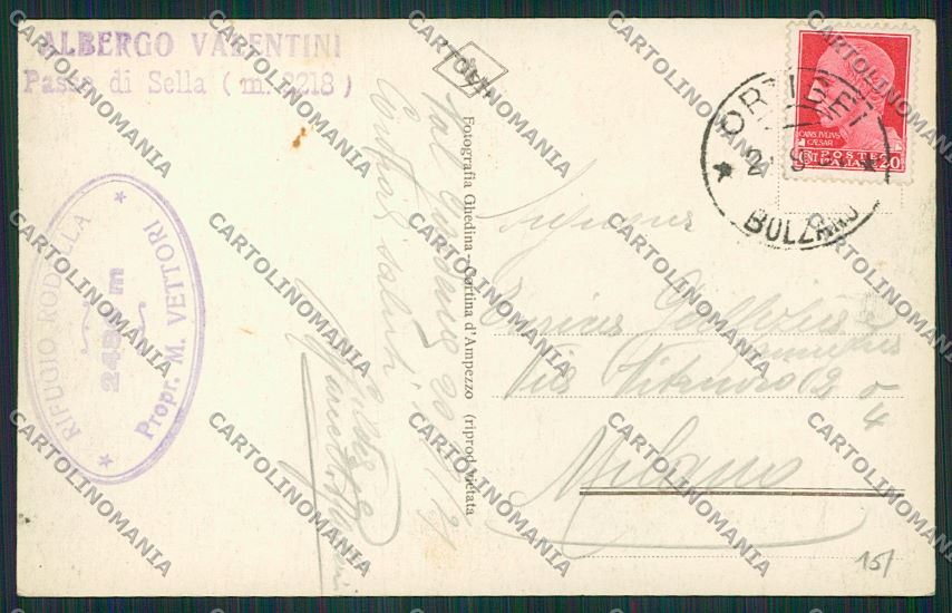 Trento Passo di Sella Foto cartolina ZC2929 – retro