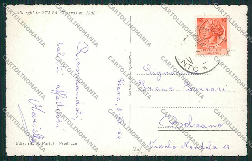 Trento Stava cartolina ZC2963 – retro
