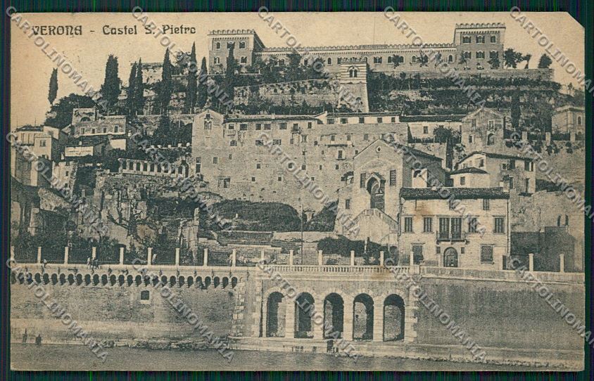 Verona Città Castel San Pietro PIEGATA STRAPPINO cartolina ZC3083 – fronte