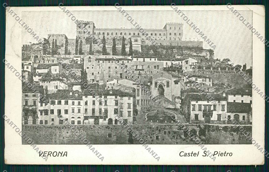 Verona Città Castel San Pietro PIEGHINA cartolina ZC3084 – fronte