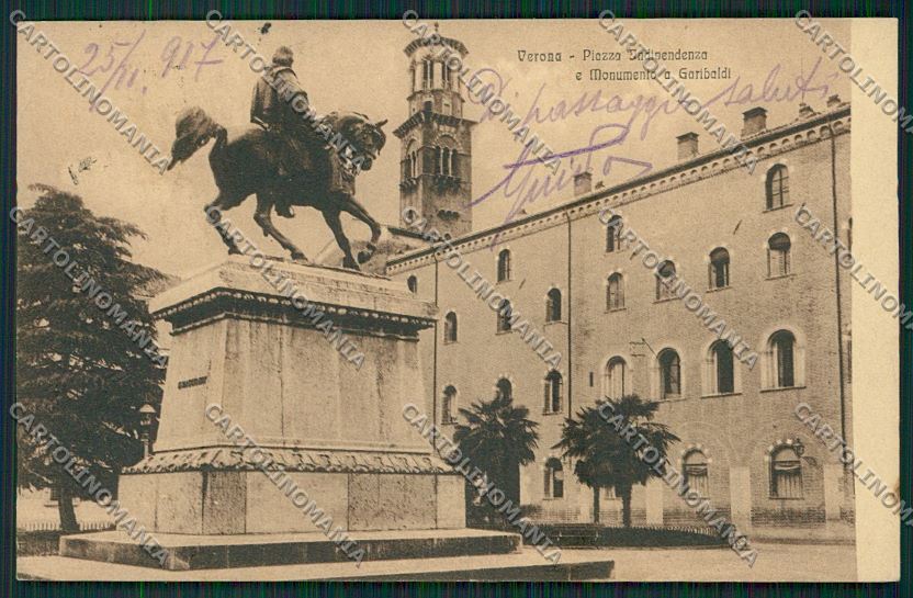 Verona Città Monumento Giuseppe Garibaldi cartolina ZC3098 – fronte