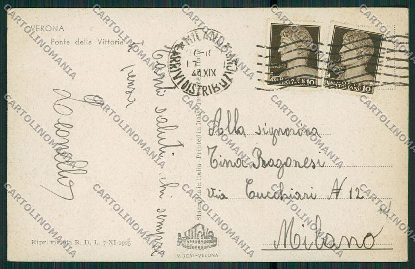 Verona Città cartolina ZC3107 – retro