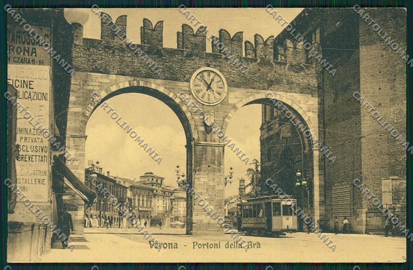 Verona Città Portoni della Bra Tram cartolina ZC3208 – fronte