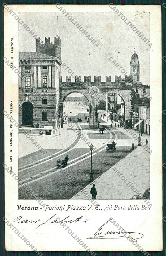 Verona Città Portoni Piazza Vittorio Emanuele cartolina ZC3236 – fronte